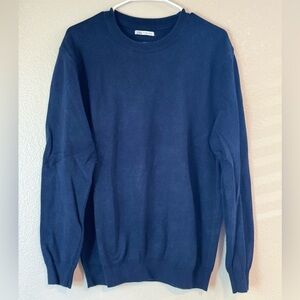 Zara Men's Deep Blue Crewneck Sweater